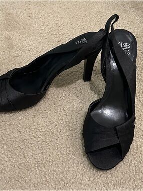Black Peep-Toe Heels
